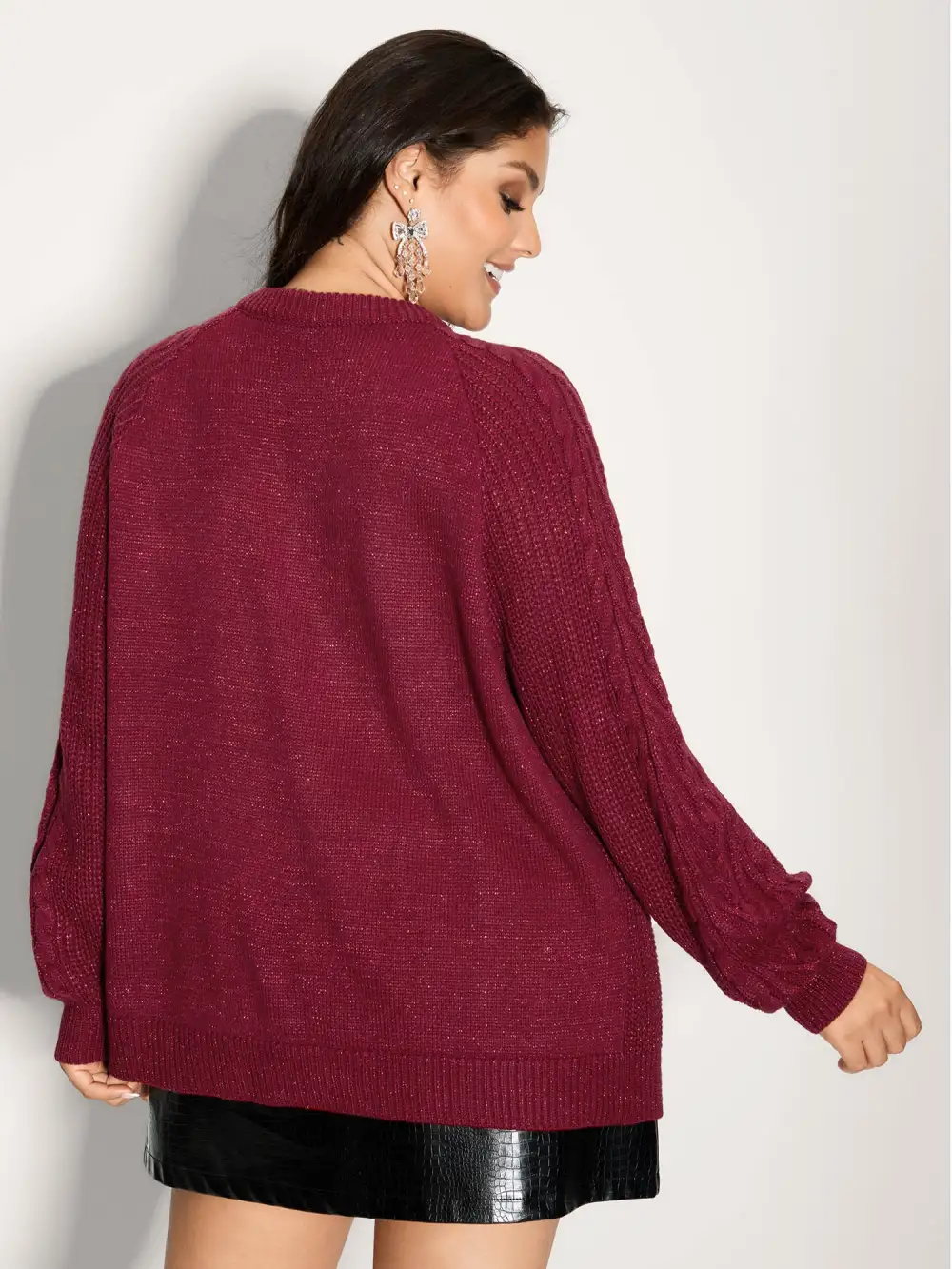 Lurex Twist Button Knit Cardigan