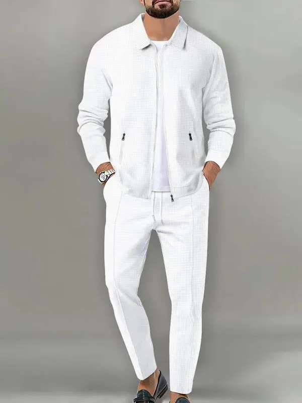 Men's 2-Piece Tracksuit – Zip Jacket & Drawstring Pants, Athletic & Casual Wear