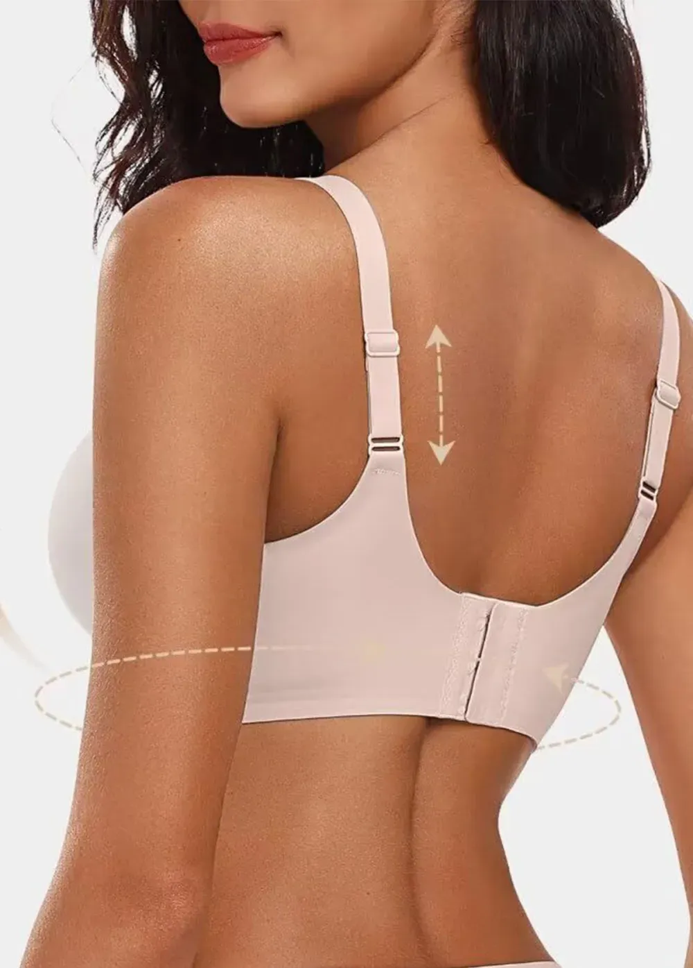 Skin Color Push Up V Neck Bra