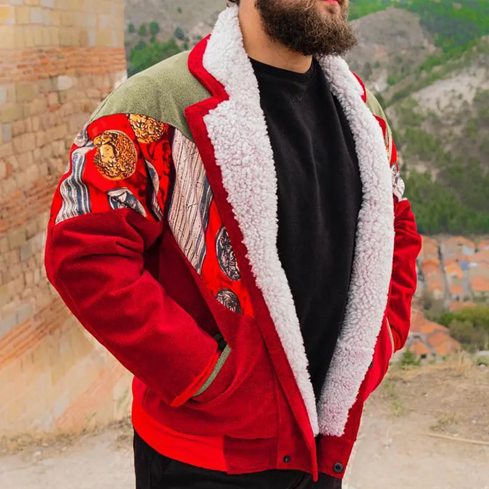 Unisex Panel Fashion Full Fleece Jacket