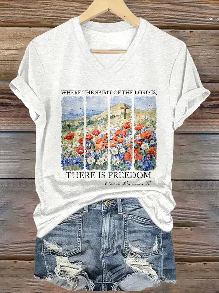 Women'S Where The Spirtt Of The Lord Is, There Ic Freedom T-Shirt