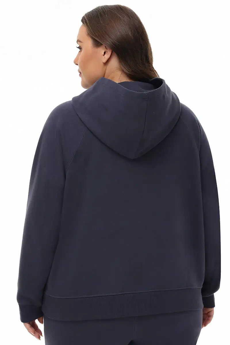 Plus-Size Oversized Fleece Scottie Dog Hoodie