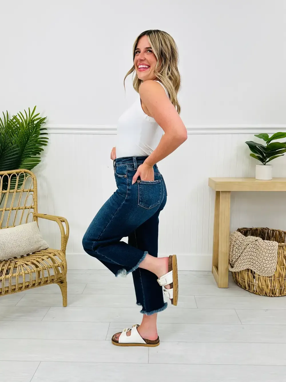 Judy Blue On The Fly Cropped Wide Leg Jeans