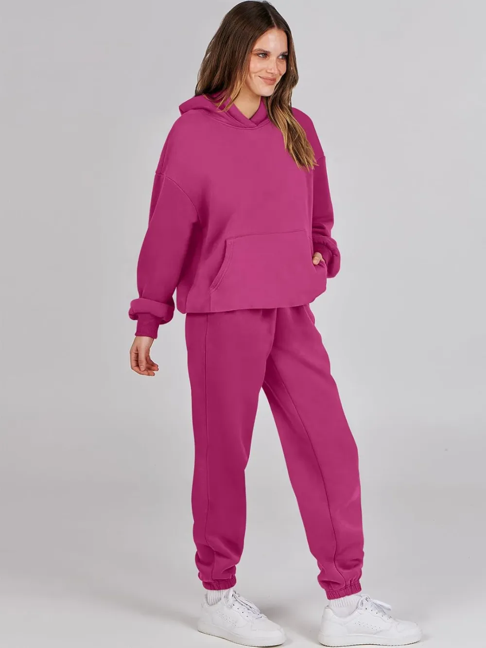 (Clearance Sale $1.99⚡) 2024 Women's Fall Oversized Casual Hoodie Two Piece Sweatshirt Jogging Pants Sweatshirt Set
