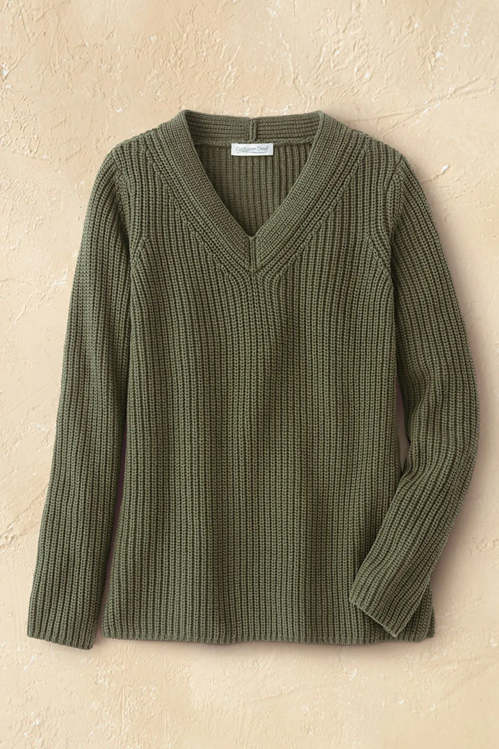 Shaker Stitch V-Neck Sweater