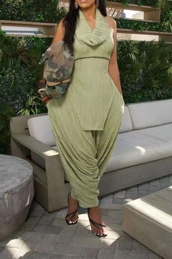Backless Harem Pant Set