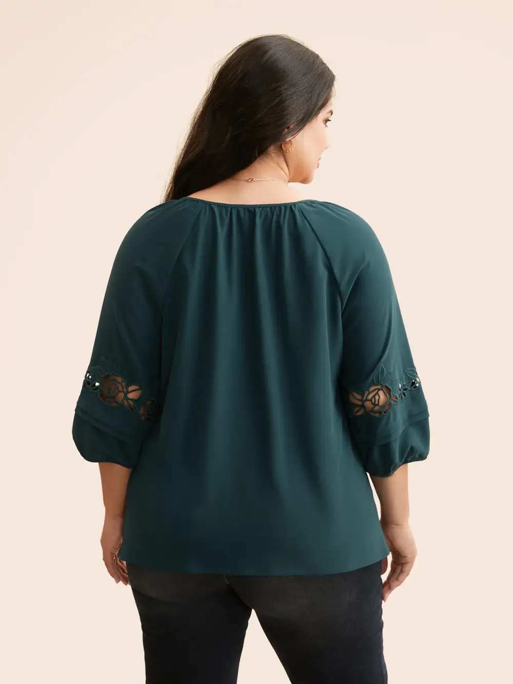 Broderie Anglaise Gathered Tie Knot Blouse