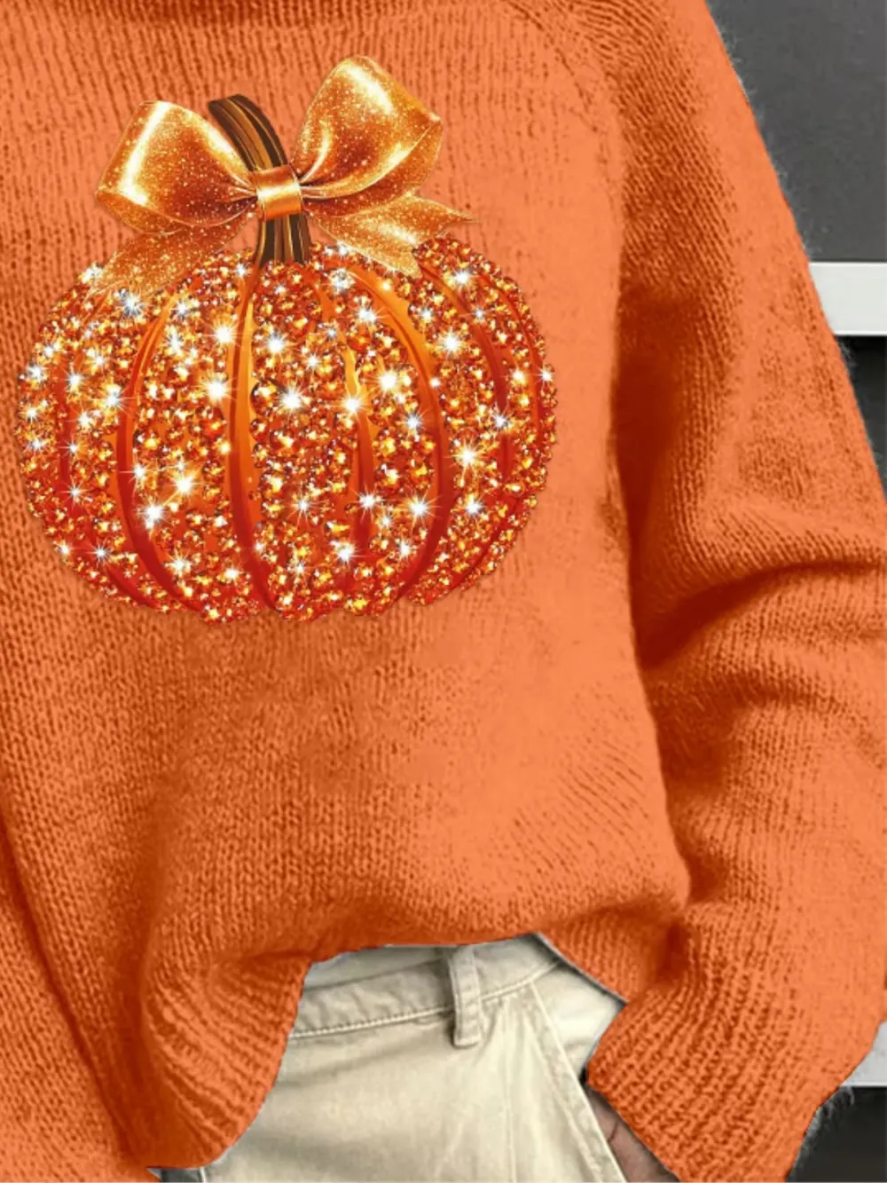 Halloween Turtleneck Simple Sweater