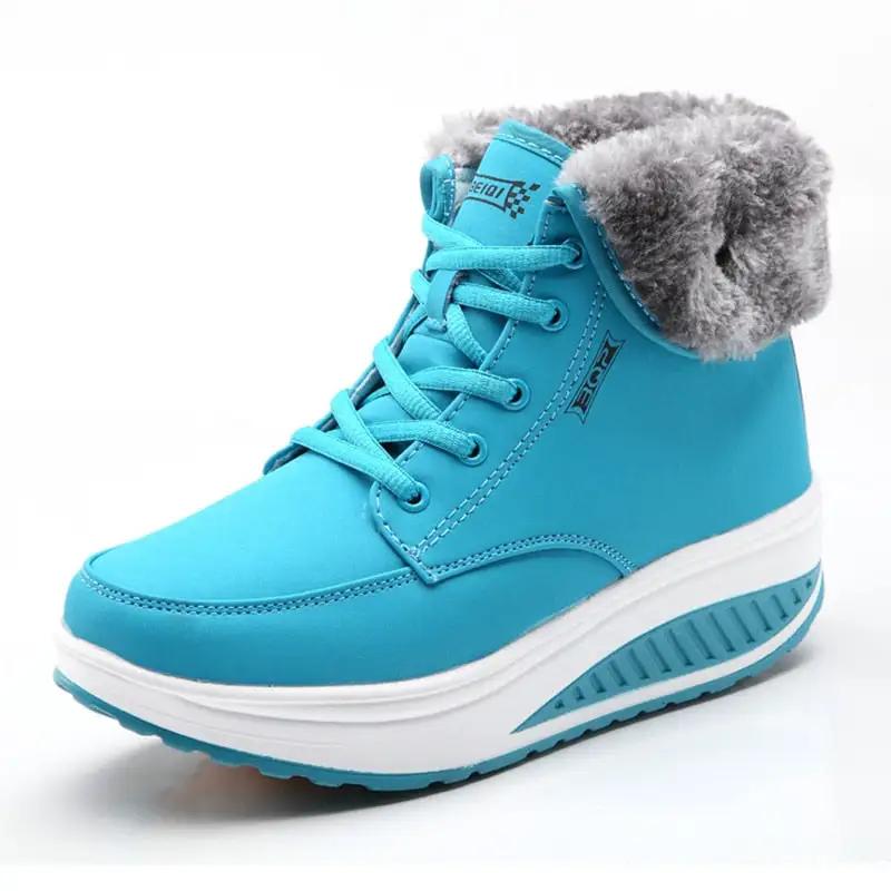 Cilool Plush Warm Winter Boots Women's Platform  Ankle Swing Shoes