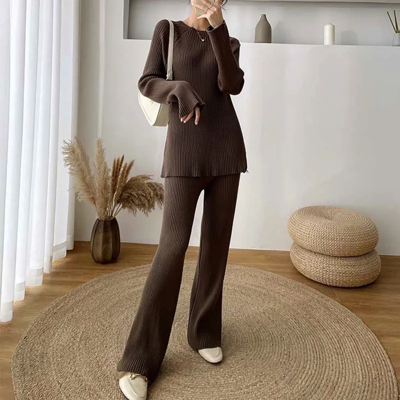 Women'S Wide-Leg Pants Thickened Casual Set