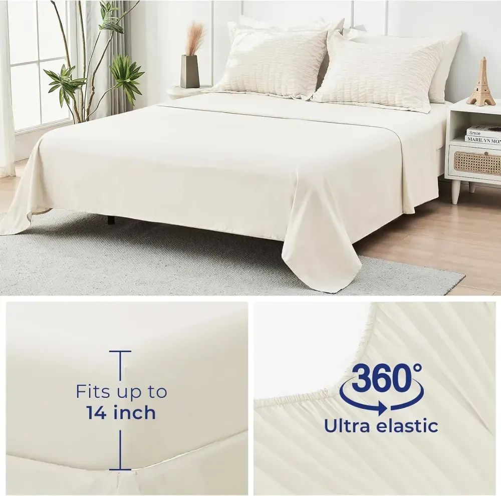 Queen Comforter Set Seersucker 7 Pieces, All Season Luxury Bed in a Bag for Bedroom, Bedding Set with Comforters, Sheets, Pillowcases & Shams, Dark Grey