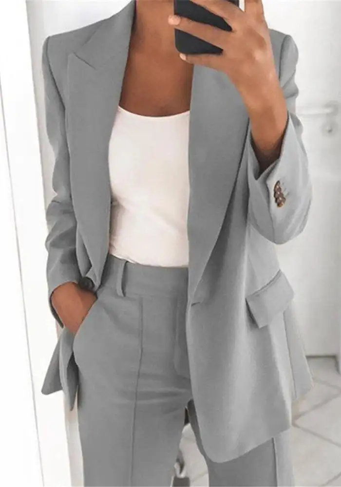 Truly Relaxed Easy Match Work Blazer and Pant Suit（Clearance Sale）
