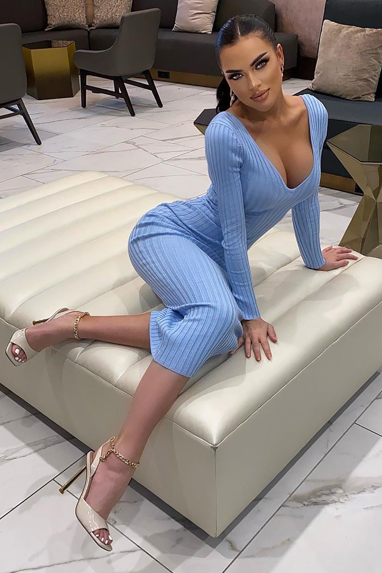 Kallan Knit Dress - Blue