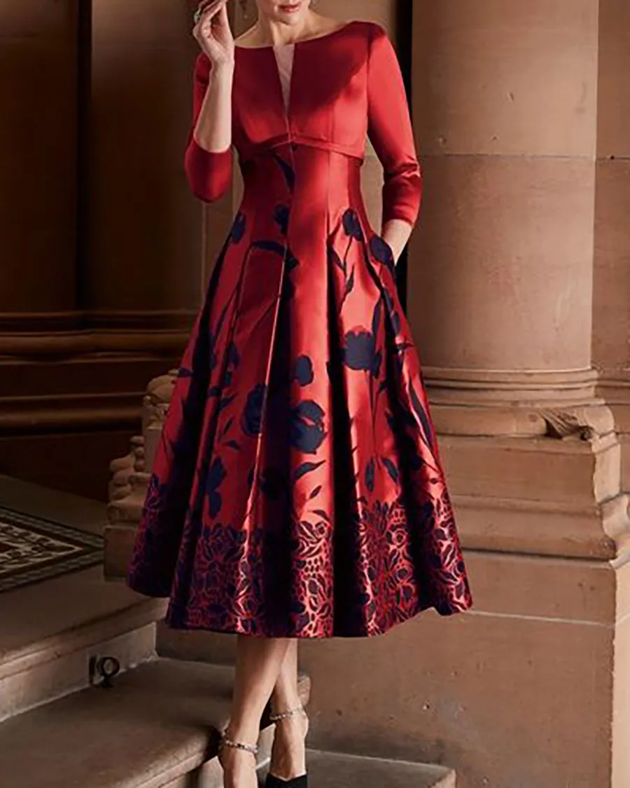 Ladies Casual Elegant Print Dress