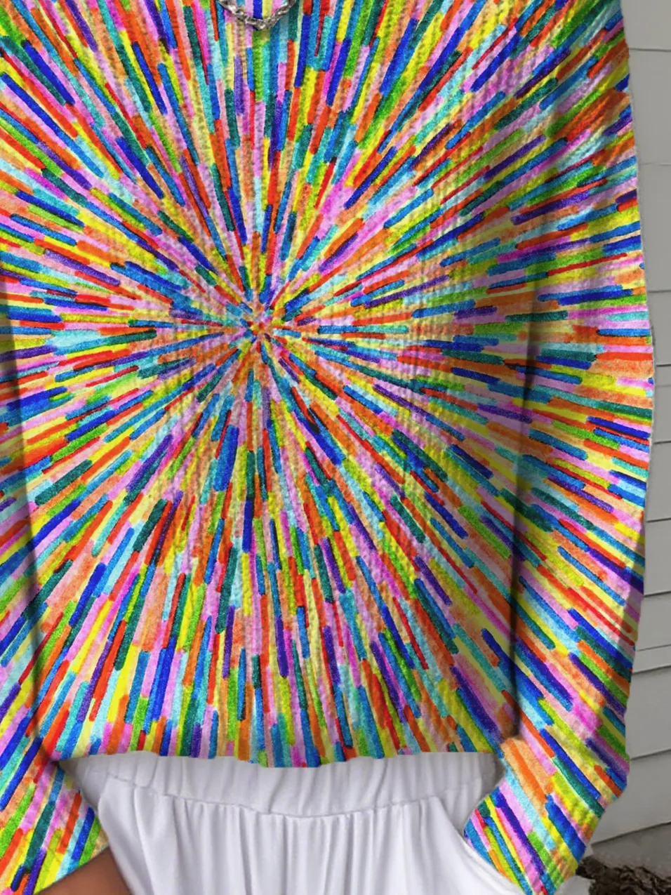 Women's Line Pattern Crew Neck Sweater Casual Comfort Regular Pullover Sweatshirt