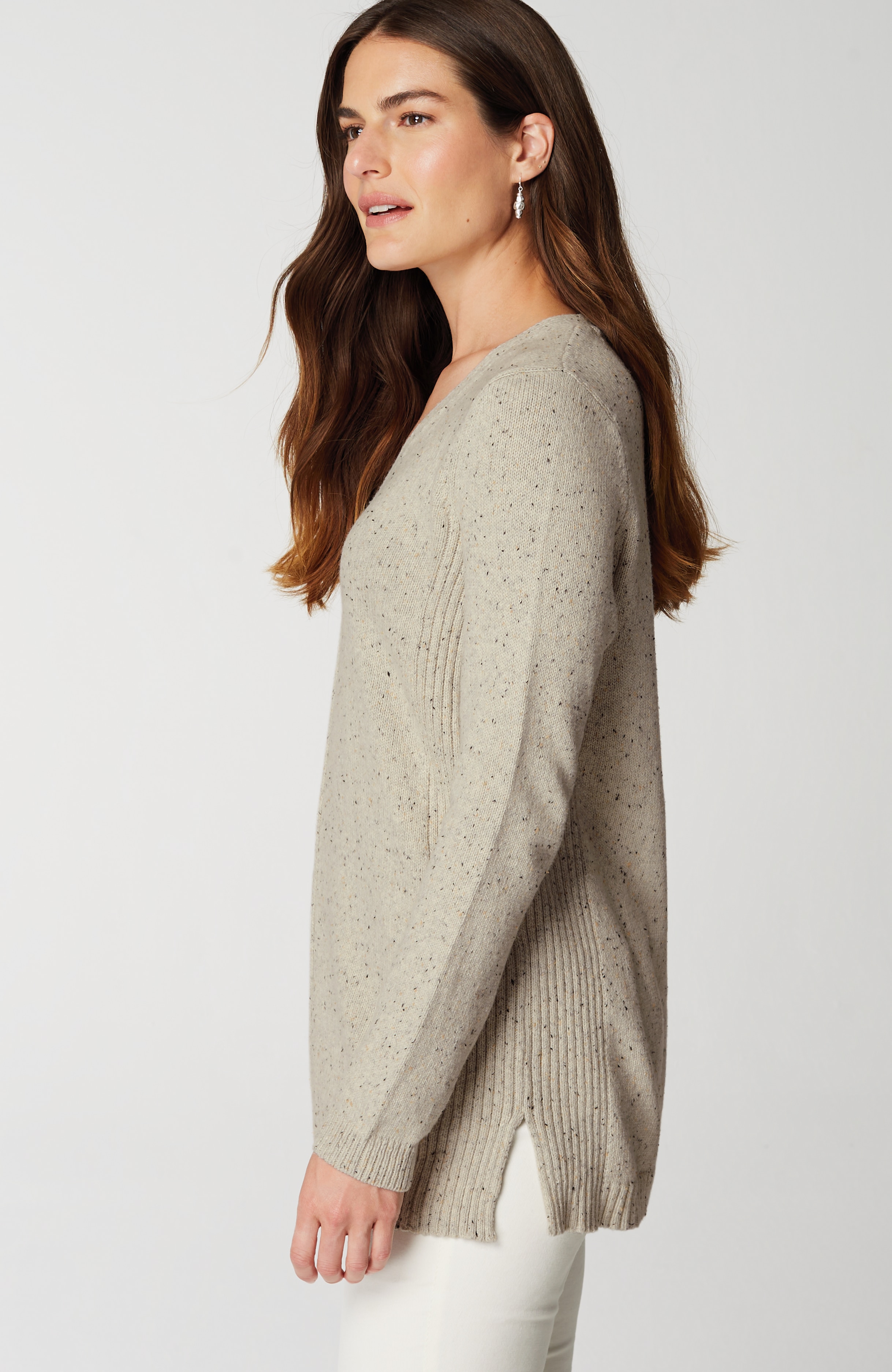 Tweeded-Cotton Sweater Tunic