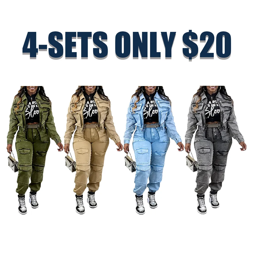 Women's 2-Piece Washed Denim Set