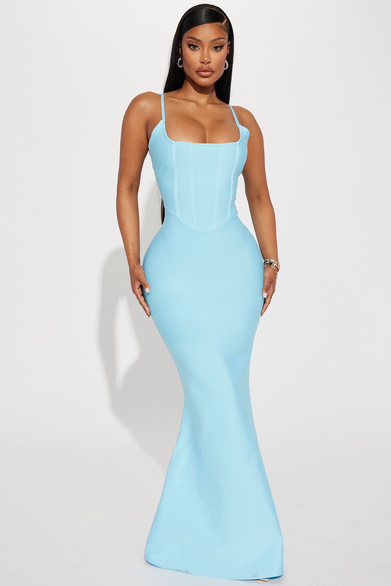 Brenda Bandage Maxi Dress - Light Blue
