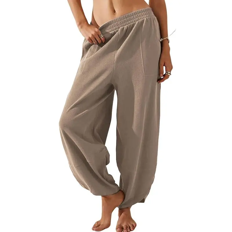 Women's Baggy Wide Leg Palazzo Pants – Casual Elastic Waist with Pockets