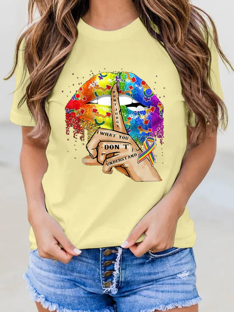 Women'S Don T Judge What You Don T Understand LGBT Pride Lips T Shirt