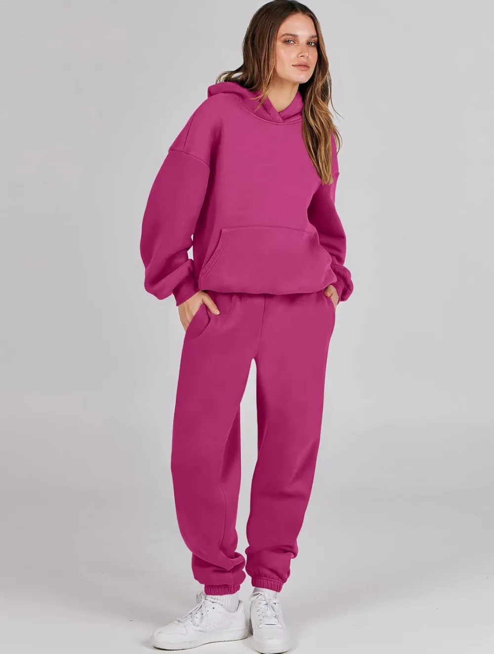 (Clearance Sale $1.99⚡) 2024 Women's Fall Oversized Casual Hoodie Two Piece Sweatshirt Jogging Pants Sweatshirt Set