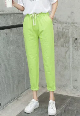 Women Casual Linen & Cotton Straight Pant