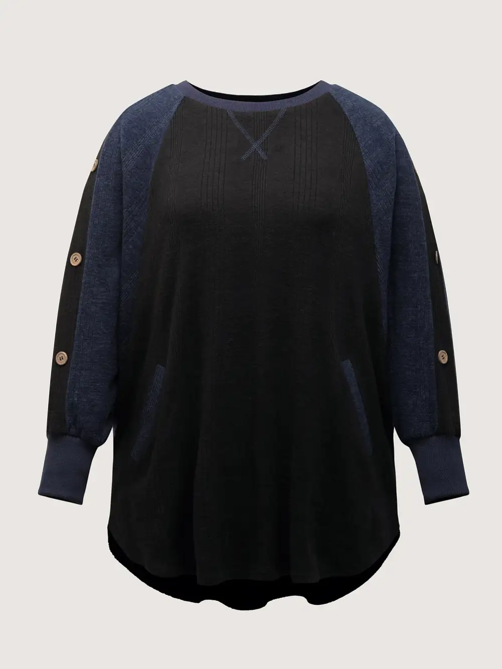 Color Contrast Raglan Sleeve Sweatshirt