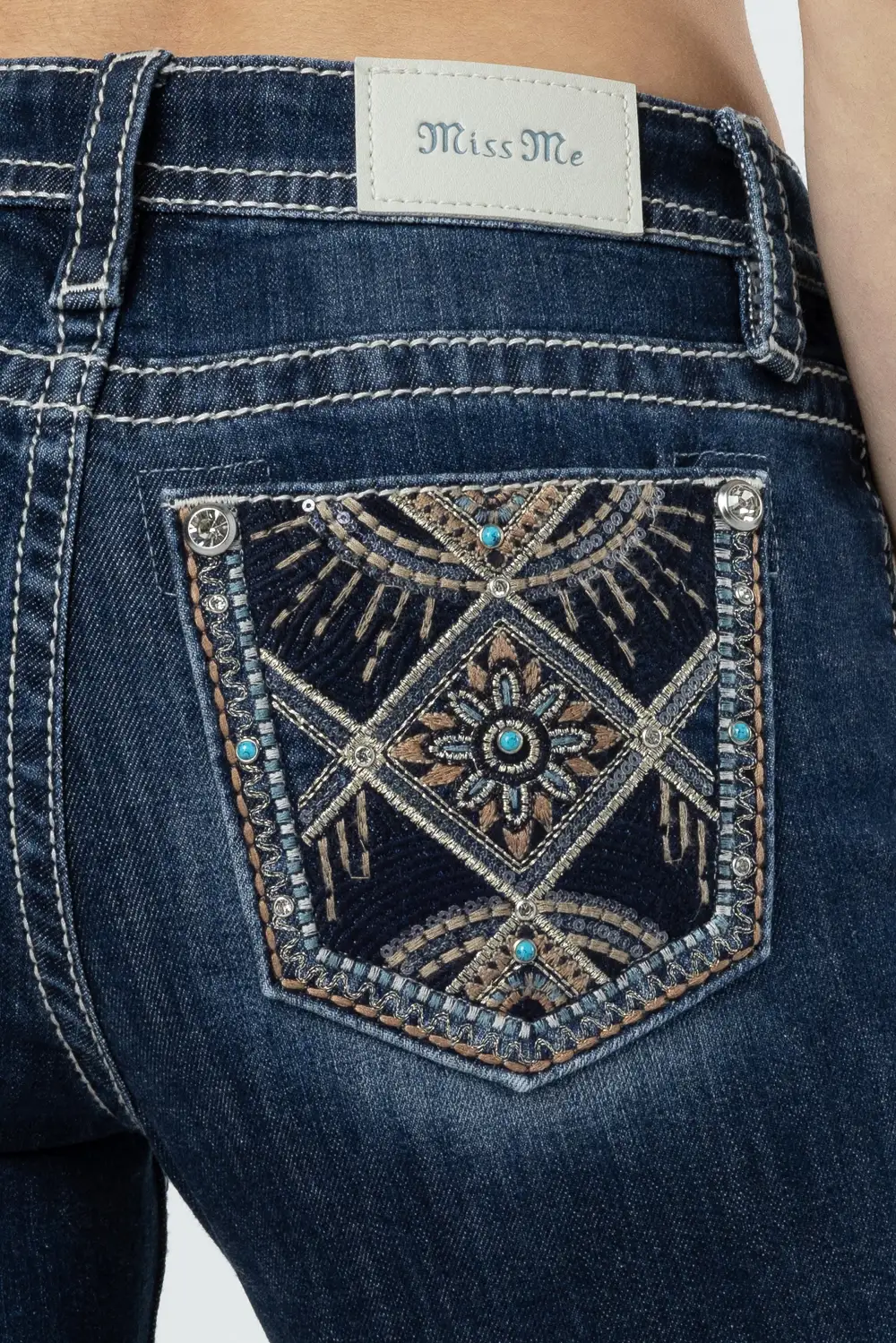 Floral Scene Bootcut Jeans