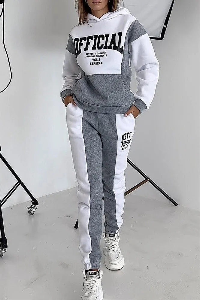 Women's letter casual hoodie and pants two-piece set