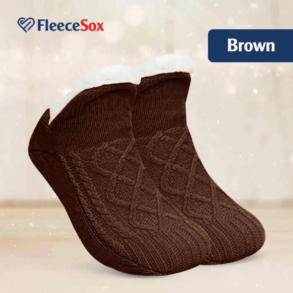 FleeceSox - Fleece-Lined Non-Slip Thermal Slippers Socks