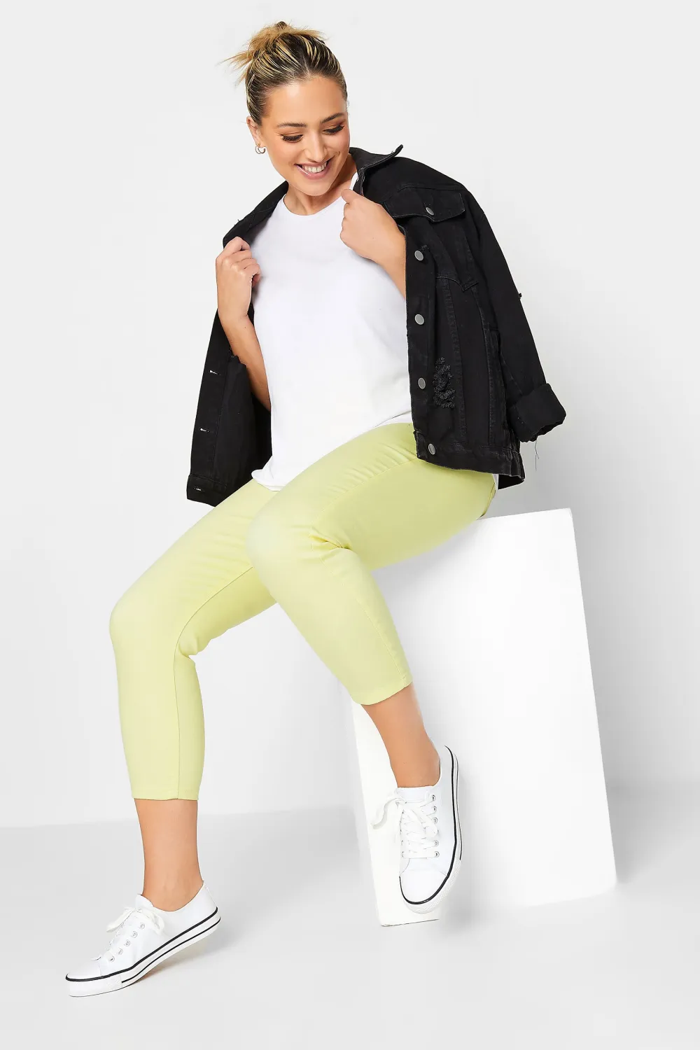 YOURS Curve Rose Pink Cropped Stretch GRACE Jeggings