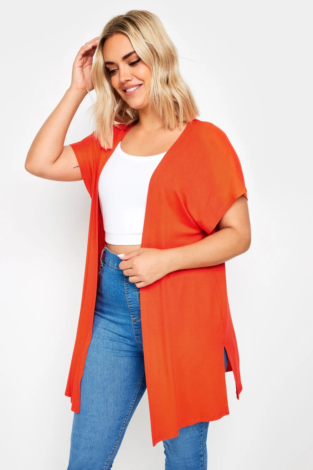 YOURS Curve Green Short Sleeve Cardigan