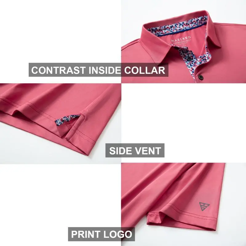 Mens Polo Shirts Short Casual Dry Fit Performance Designed Collared Golf Polo Shirts for Men Plus Size Men's Tops