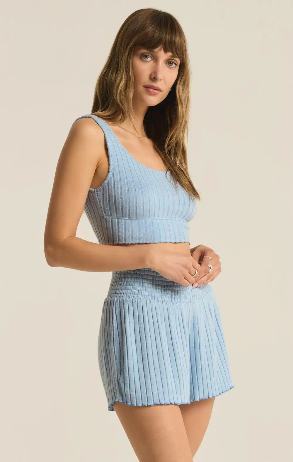 Zoe Silky Rib Tank Bra