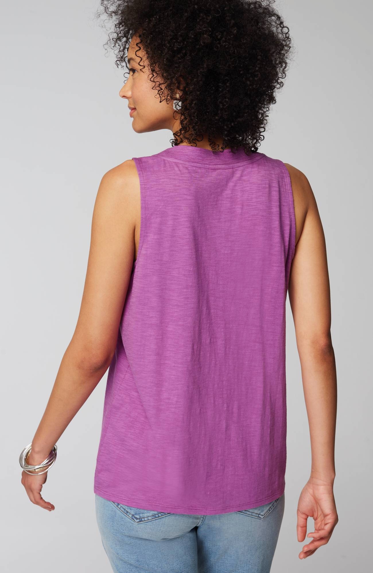 Rib-Trim Henley Tank