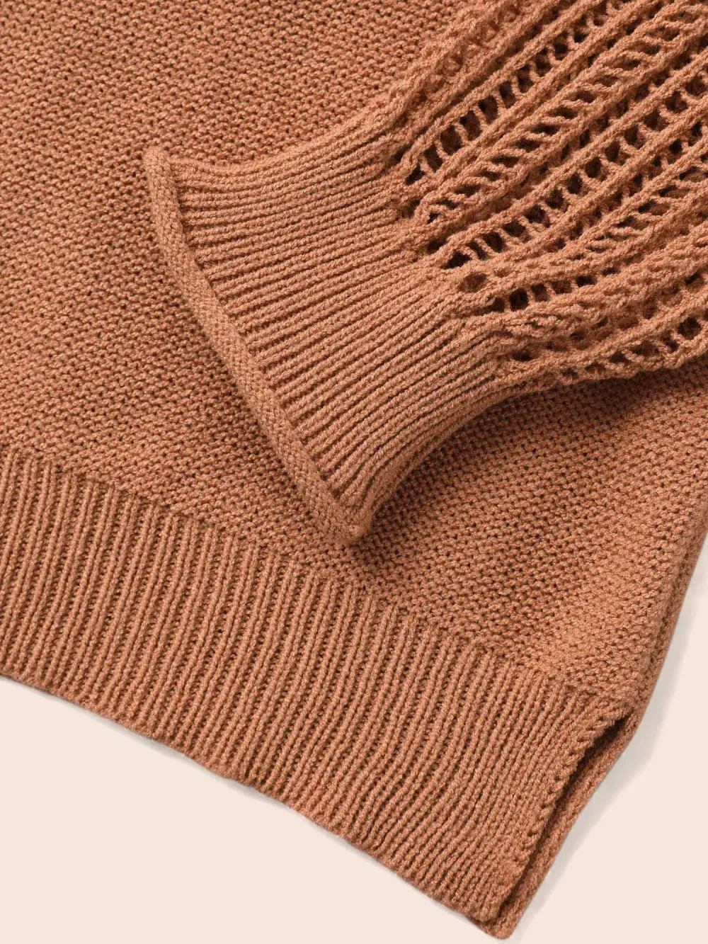 Hooded Drawstring Cut Out Pocket Pullover