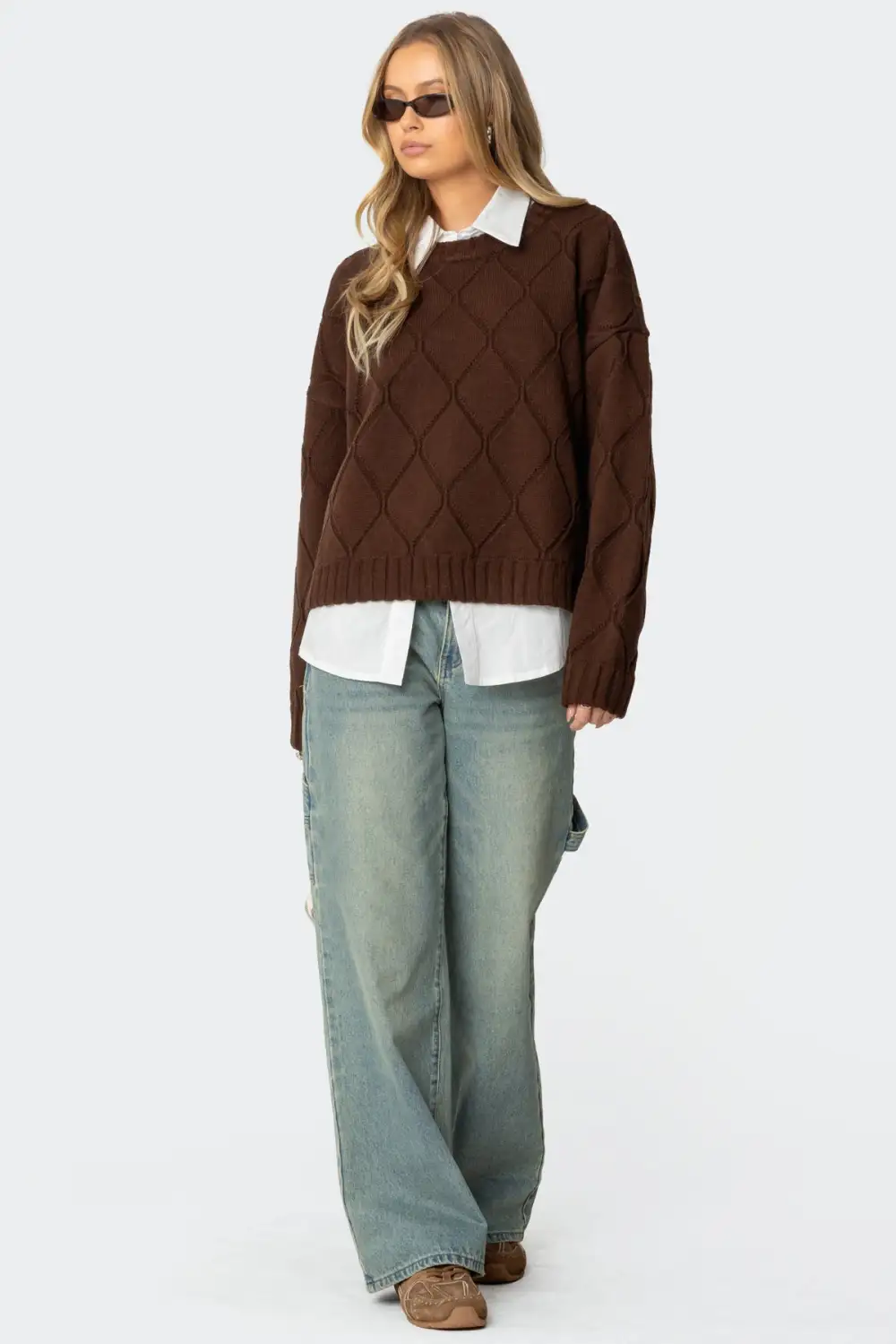 Cass Oversized Textured Knit Sweater