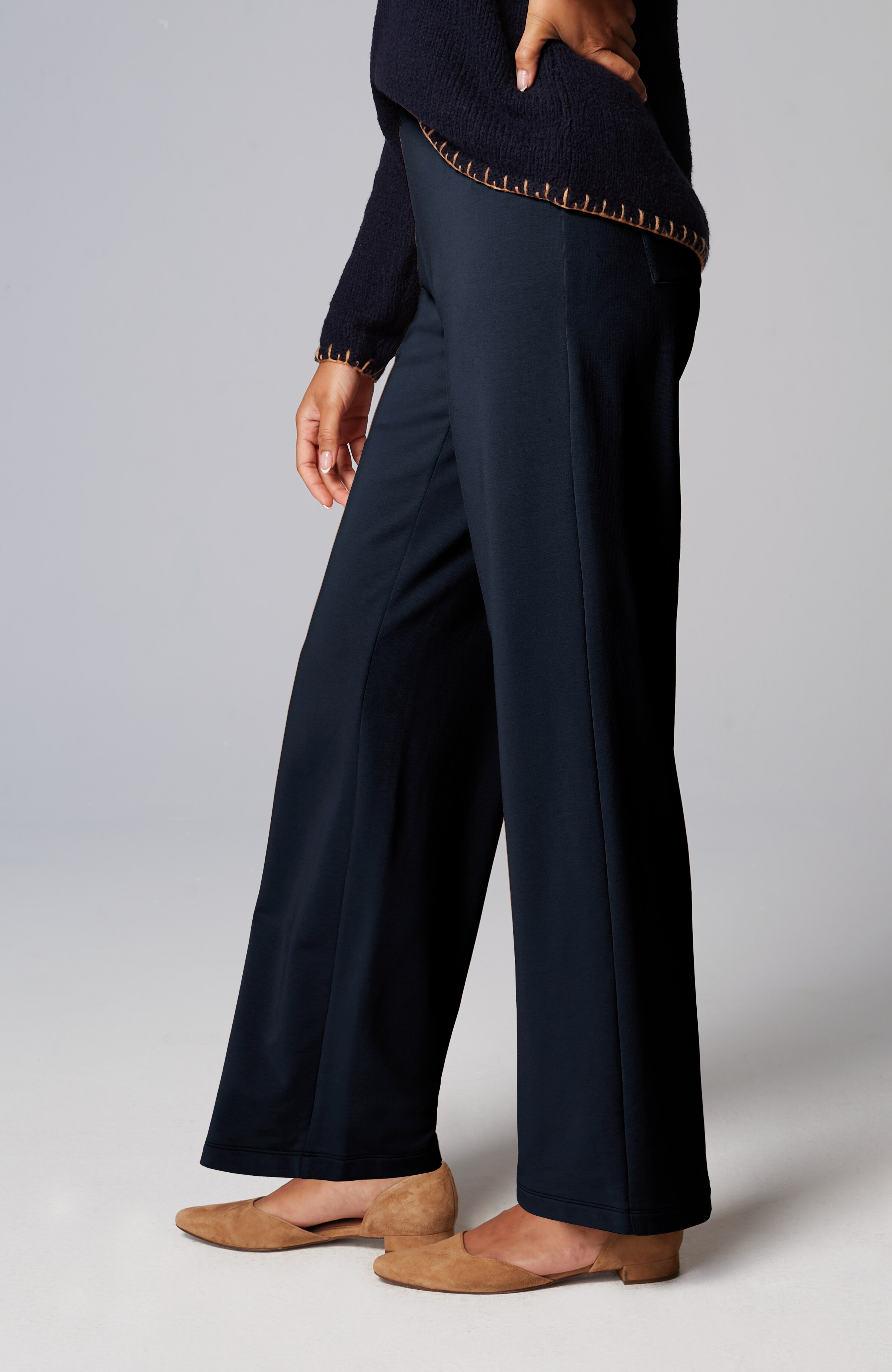 Pure Jill Affinity Pull-On Wide-Leg Pants