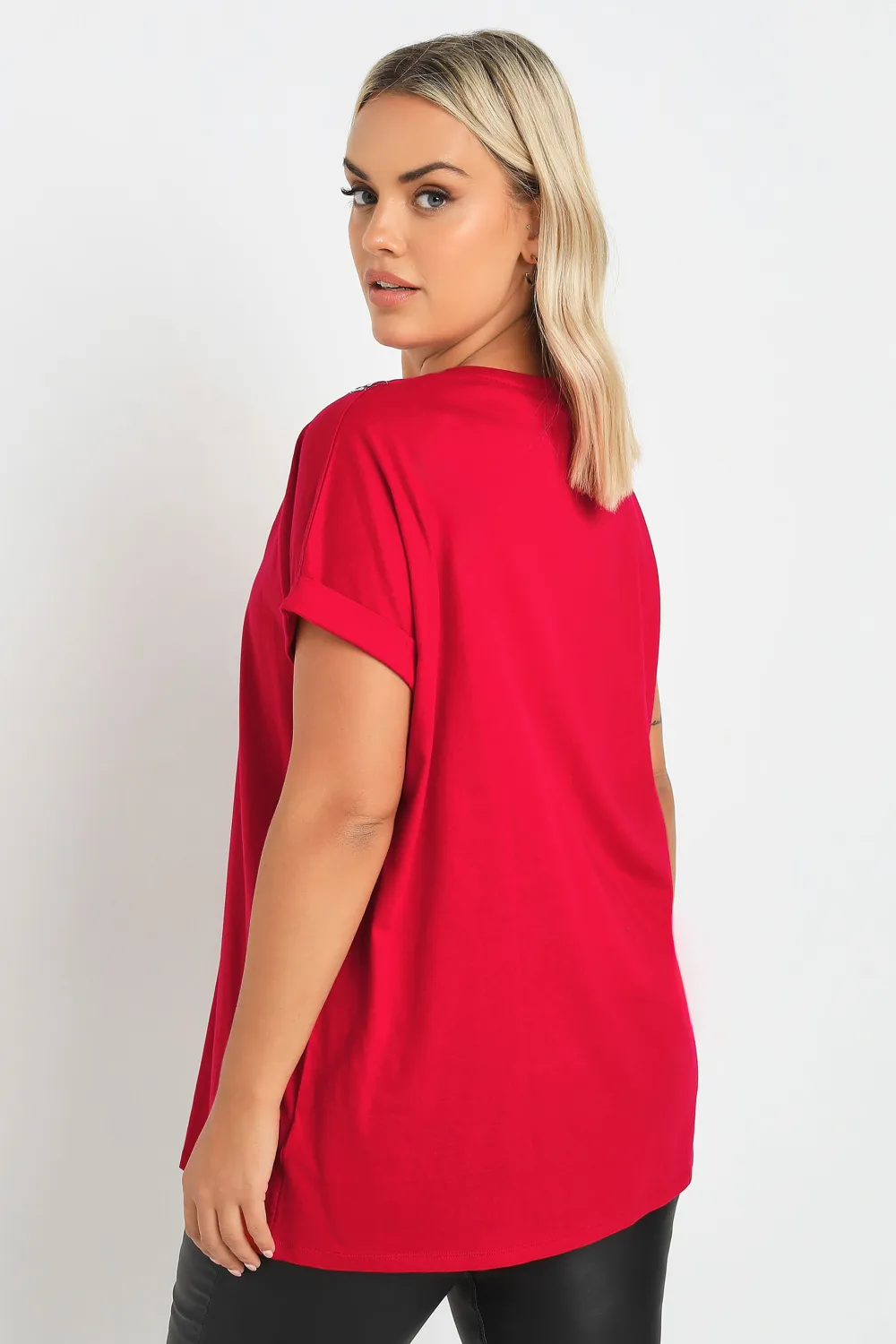 YOURS Curve Black Sequin Bow T-Shirt