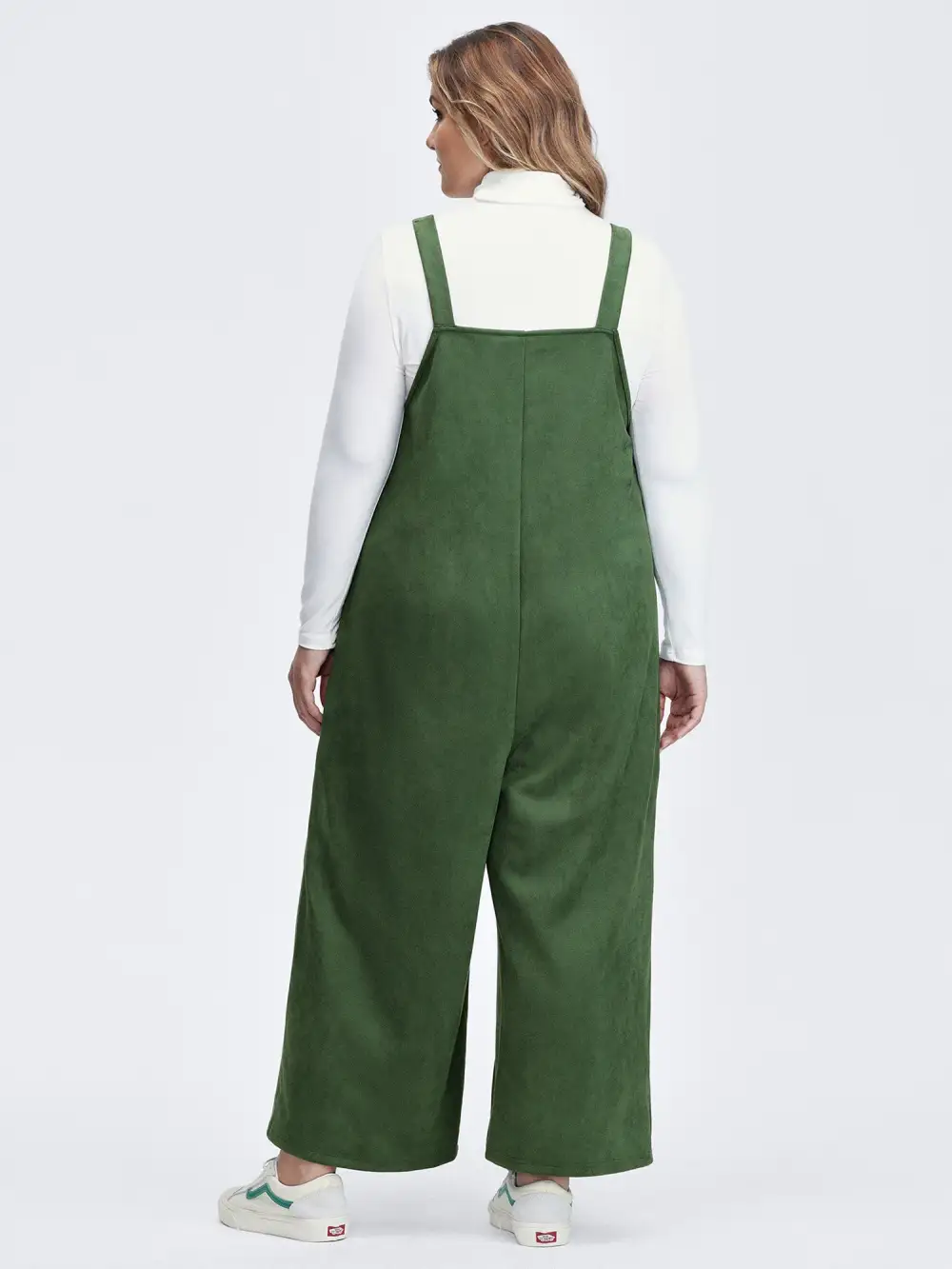 Suede Velvet Patch Pocket Stretchy Jumpsuit