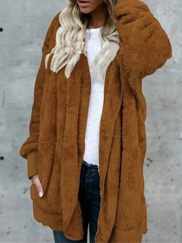 Women's Fleece Jacket Sherpa Jacket Teddy Coat Outdoor Street Daily Fall Winter Coat