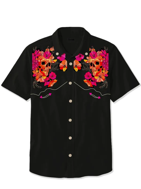 Skull With Flowers  Shirt