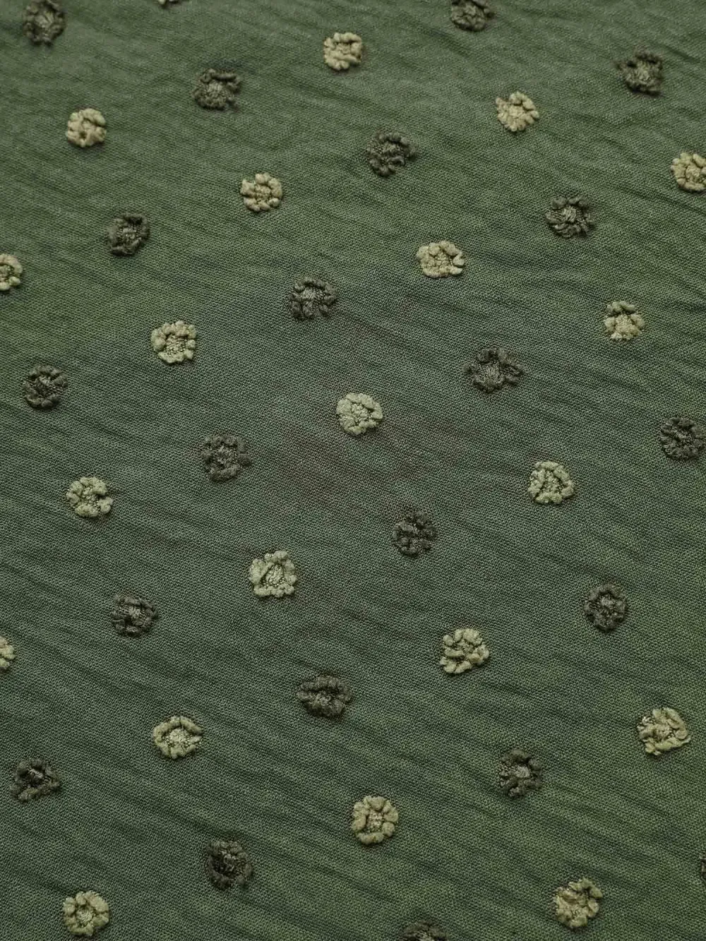 Textured Color Contrast Petal Sleeve Blouse