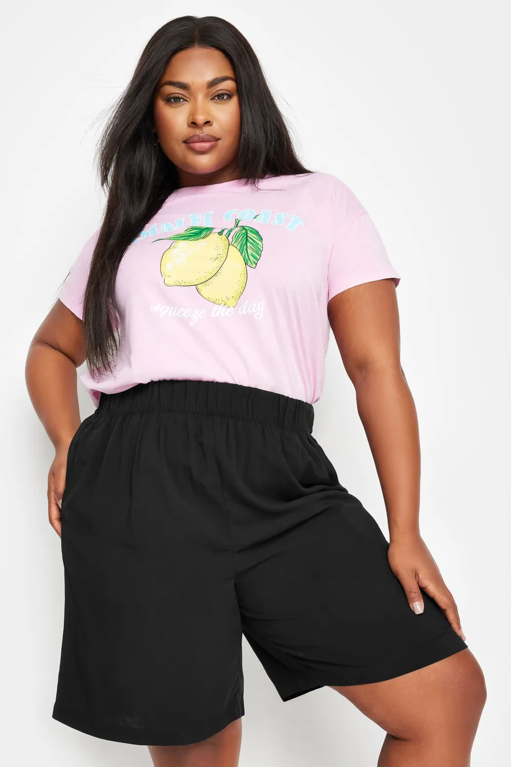 YOURS Curve Black Pull On Shorts