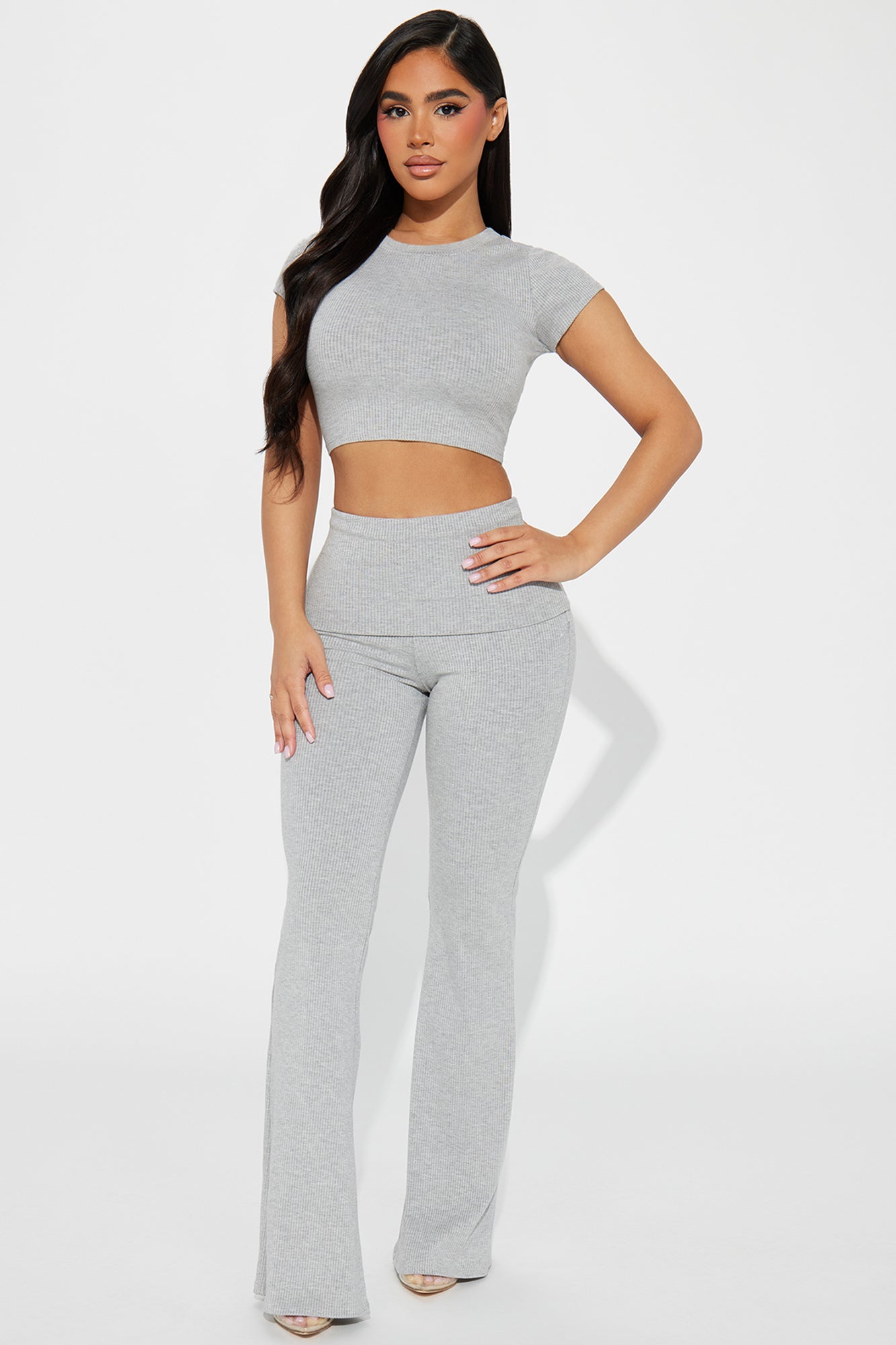 Tamara Snatched Pant Set - Heather Grey