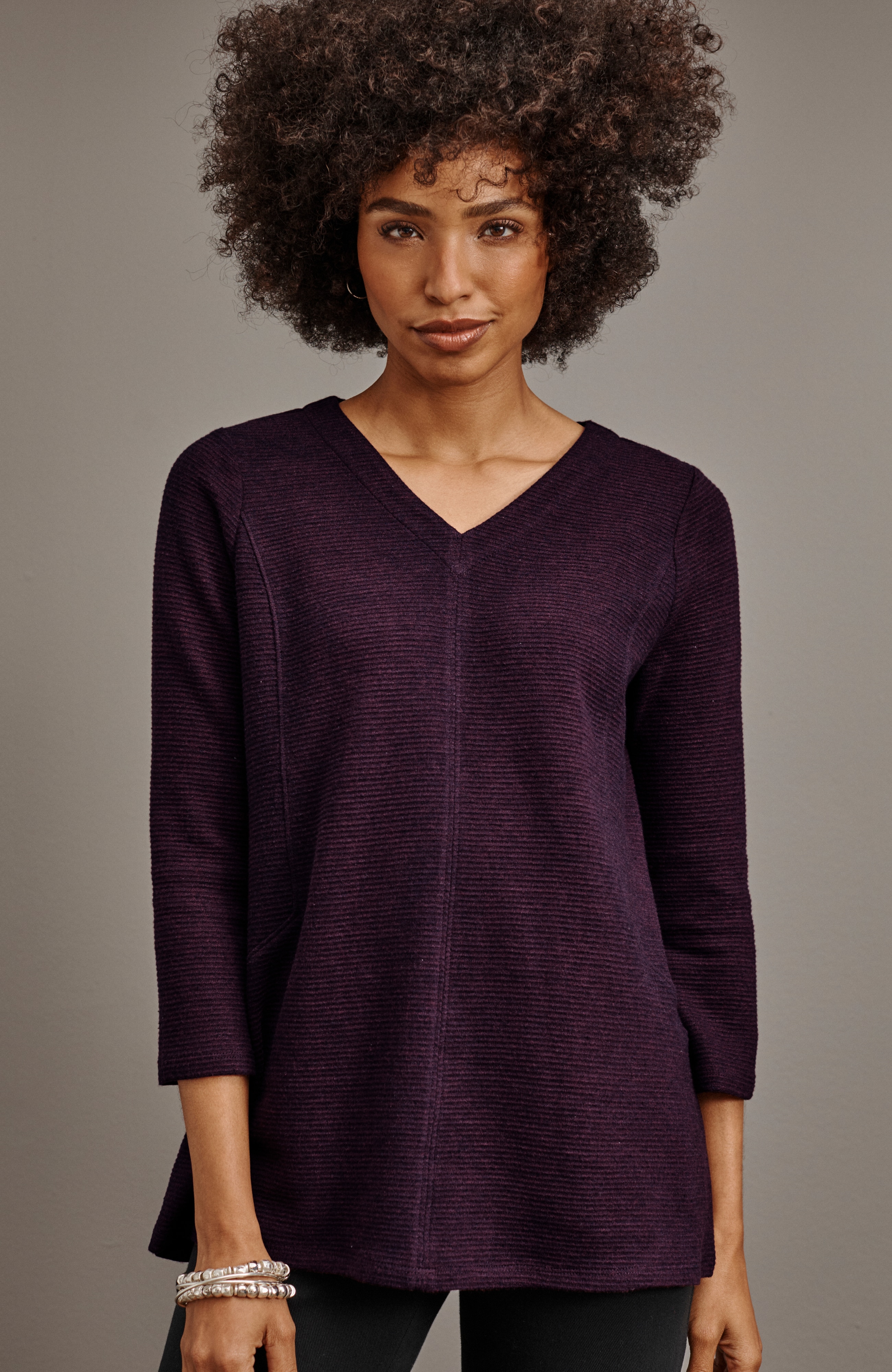 Wearever Double V-Neck Ottoman Top