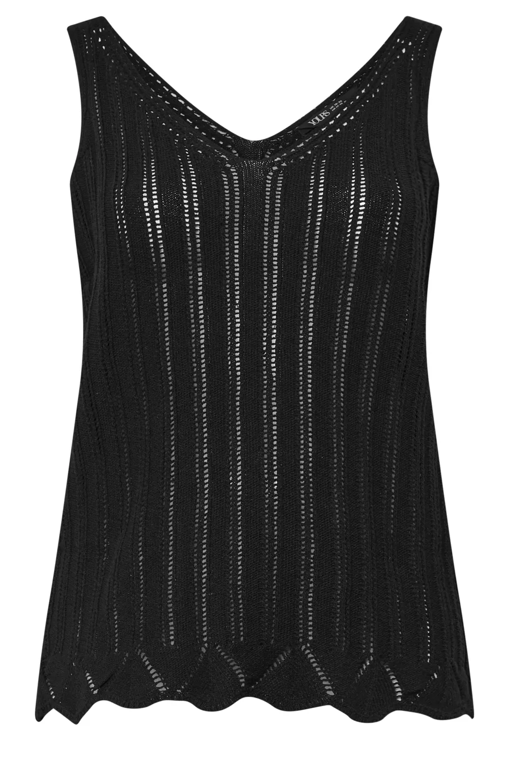 YOURS Curve Green Crochet Knitted Vest Top