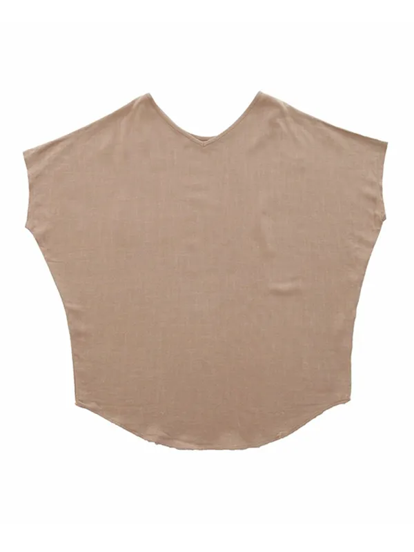 Casual Solid Loose Batwing Sleeves T-Shirt