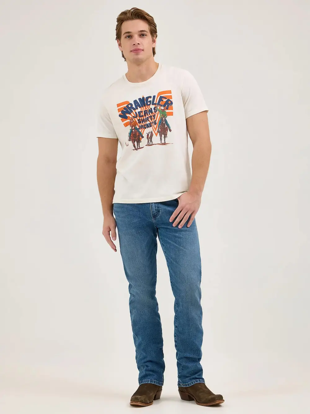 WRANGLER X WHATABURGER SLIM STRAIGHT LEG RETRO JEAN IN RODEO DUST FADE