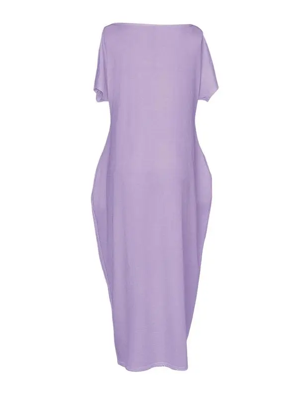 Women's Batwing Sleeve Lounge Dress – Casual Comfy Short Sleeve Nightdress for Daily Wear & Sleepwear